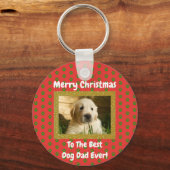 Porte-clés Noël Meilleur Chien Papa Jamais Pet Photo (Recto)