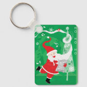 Porte-clés Noël mignon, chant et danse Père Noël (Recto)