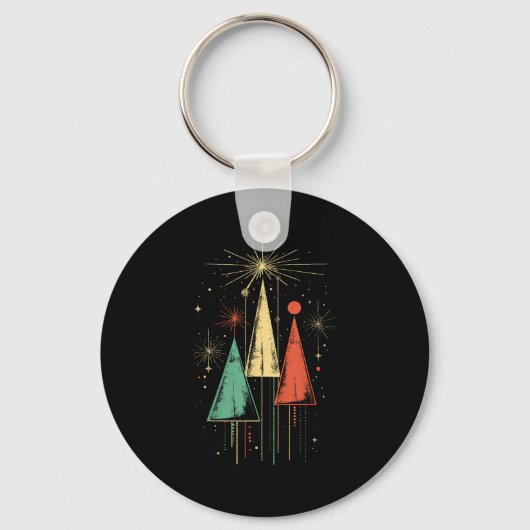 Porte-clés Noël Moderne du Milieu du Siècle (Recto)