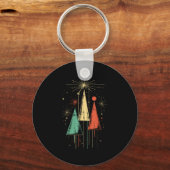 Porte-clés Noël Moderne du Milieu du Siècle (Recto)
