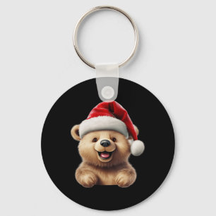 Porte-clés Noël Ours Père Noël Chapeau Noël Funky Ours Noël O