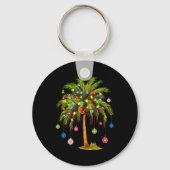 Porte-clés Noël Palm Tree Lumière Hawaï Tropical Noël (Recto)