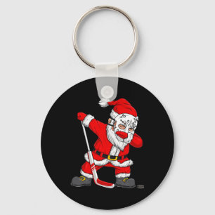 Porte-clés Noël Père Noël Dabbing Joueur de hockey Garçons En