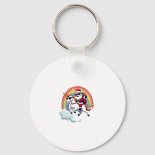 Porte-clés Noël Père Noël équitation Unicorne Xmas filles fem