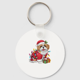 Porte-clés Noël Père Noël Shih Tzu Chien Chien Chien Shih