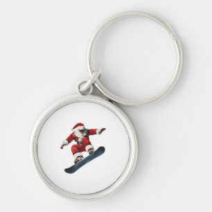 Porte-clés Noël Père Noël Snowboard Snowboarding Snowb