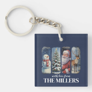 Porte-clés Noël personnalisé Santa Claus vintage bonhomme de