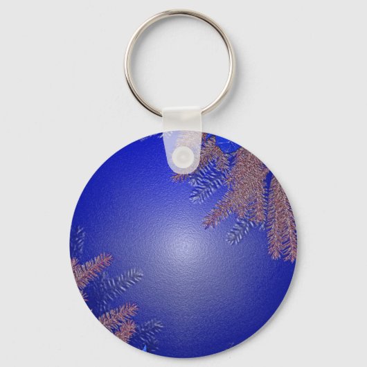Porte-clés Noël Poinsettia Bleu (Recto)