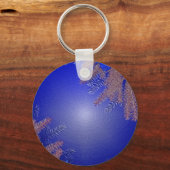 Porte-clés Noël Poinsettia Bleu (Recto)