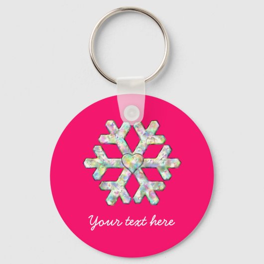 Porte-clés Noël rose chaud (Recto)