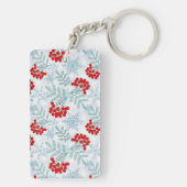 Porte-clés Noël, Rowan, rouge, blanc, flocons de neige (Dos)