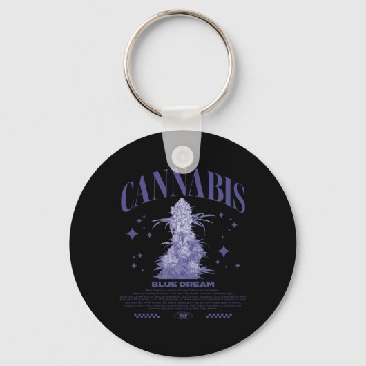 Porte-clés Noël Sativa Hybride Souche Blue Dream (Recto)