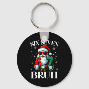 Porte-clés Noël Six Sept Bruh Mème 6 7 Argot Cool Père Noël