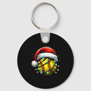 Porte-clés Noël Softball Xmas Santa Amateur de Softball Garço