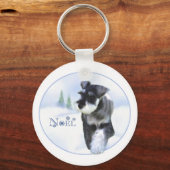 Porte-clés Noël Standard Schnauzer (Recto)