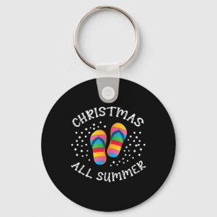 Porte-clés Noël tout été Père Noël Beach Flip Flops été