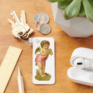 Porte-clés Noël vintage, Angel musicien avec pots