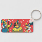 Porte-clés Noël Vintage, Famille Victorienne (Recto)