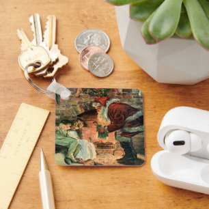 Porte-clés Noël Vintage, Père Noël Victorien Enfants