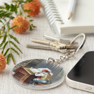 Porte-clés Noël vintage, Saint Nicolas méchant ou gentil