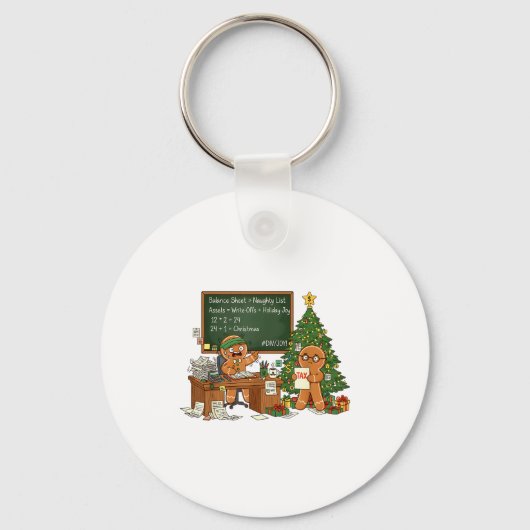 Porte-clés Noël Xmas Vibes Comptable Comptabilité Pain d'épic (Recto)