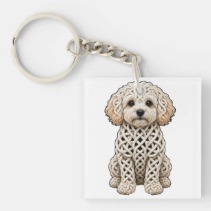Porte-clés Nœud Celtique Maltipoo Abricot