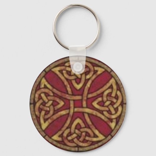 Porte-clés Noeud celtique rouge et or (Recto)