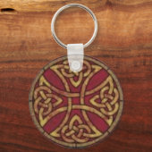 Porte-clés Noeud celtique rouge et or (Recto)