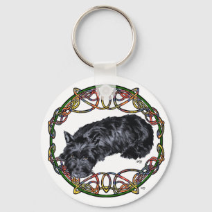 Porte-clés Nœud celtique Scottie au repos