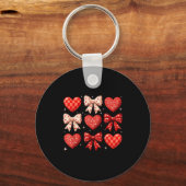 Porte-clés Nœud Coquette Léopard Cœurs Saint-Valentin Femmes  (Recto)