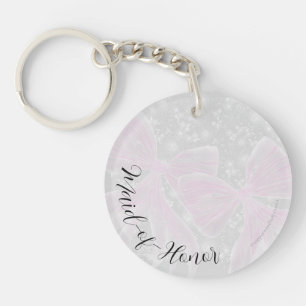 Porte-clés Nœud Coquette transparent Bouquet Demoiselle d'hon