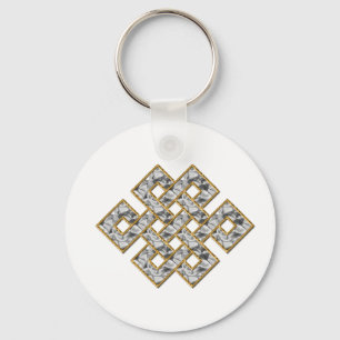 Porte-clés Noeud mystique - argent et or 1
