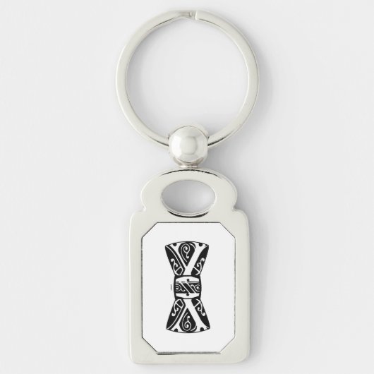 Porte-clés Noeud papillon noir et blanc (Devant)