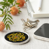 PORTE-CLÉS NOEUDS CELTIQUES D'OR AVEC DRAGONS DOUCES (Côté)