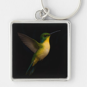 Porte-clés Noir 4 Luxe avec Oiseau en Vol