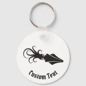 Porte-clés noir à l'effigie du calmar (Recto)