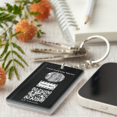 Porte-clés Noir Ajouter un logo professionnel personnalisé Ph (Devant droit)