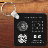 Porte-clés Noir Ajouter un logo professionnel personnalisé Ph (Recto)