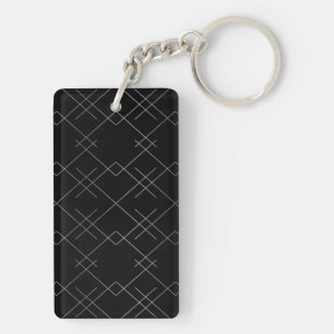 Porte-clés Noir argenté, cool, élégant, simple motif moderne