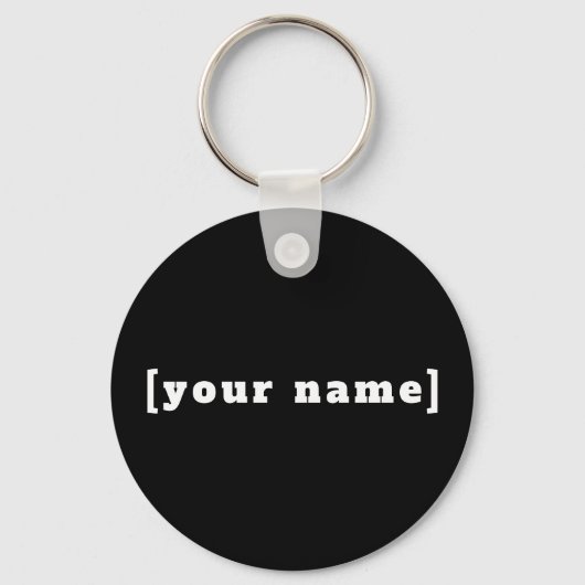Porte-clés noir blanc avec votre nom (Recto)