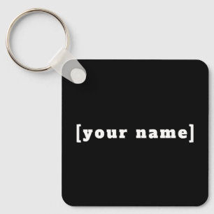 Porte-clés noir blanc avec votre nom