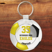 Porte-clés noir blanc jaune équipe de football (Recto)