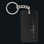 Porte-clés Noir Blanc Moderne Minimaliste Élégant Monogramme<br><div class="desc">Découvrez notre collection minimaliste moderne de monogrammes noirs et blancs : Faites preuve de simplicité et de sophistication grâce à nos designs minimalistes, conçus pour élever votre style sans effort. Réalisée avec un oeil attentif pour l'esthétique moderne, cette collection présente des motifs noirs et blancs épurés accentués par des monogrammes...</div>