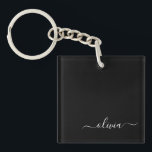 Porte-clés Noir Blanc Moderne Minimaliste Élégant Monogramme<br><div class="desc">Découvrez notre collection minimaliste moderne de monogrammes noirs et blancs : Faites preuve de simplicité et de sophistication grâce à nos designs minimalistes, conçus pour élever votre style sans effort. Réalisée avec un oeil attentif pour l'esthétique moderne, cette collection présente des motifs noirs et blancs épurés accentués par des monogrammes...</div>
