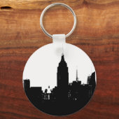 Porte-clés Noir blanc New York Silhouette (Recto)
