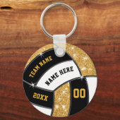 Porte-clés Noir bon marché, Or, Blanc, Fête de Volley, (Recto)