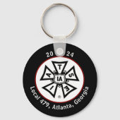 Porte-clés Noir Classe de lycée personnalisée de 2023 (Recto)