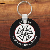 Porte-clés Noir Classe de lycée personnalisée de 2023 (Recto)