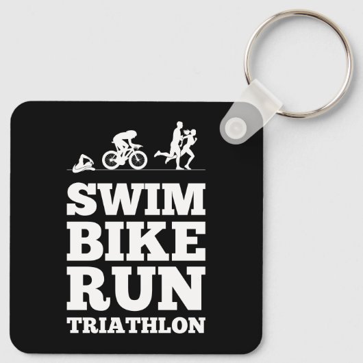 Porte-clés Noir ・ Course à vélo de natation Triathlon Motivat (Dos)