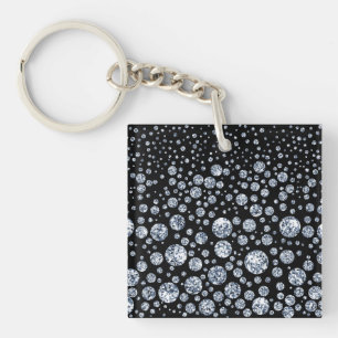 Porte-clés Noir cristal argenté